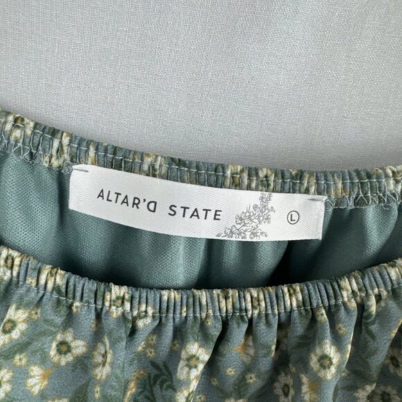 Altard State Dress Womens size Large Floral Baby doll Ditsy Tiered Peasant - Picture 2 of 4